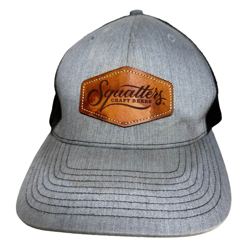 Richardson Squatters Craft Beers Cap Leather Patch Adjustable Snapback Gray OS